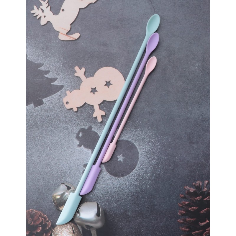 Ruwado 3 Pcs Makeup Spatula Multi Size Silicone Reusable Multi