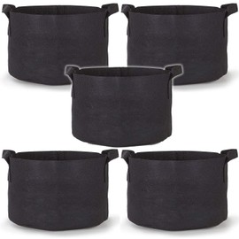 247Garden 5-Pack 40 Gallon Grow Bags/Aeration Fabric Pots w/Handles (Black)