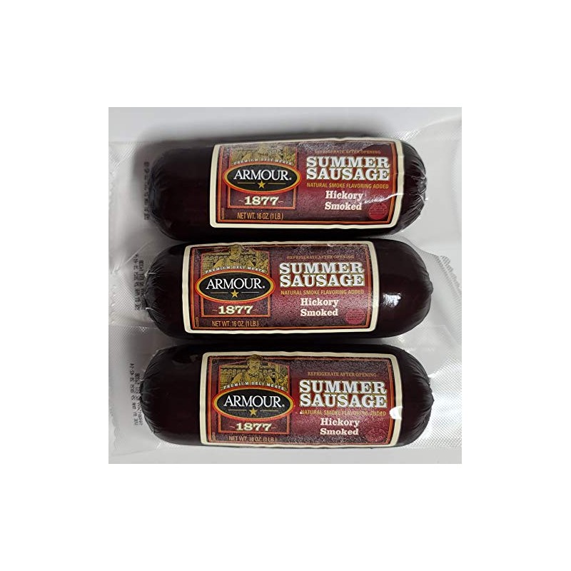 Armour 1877 Hickory Smoked Summer Sausage, 16 oz Sticks (3