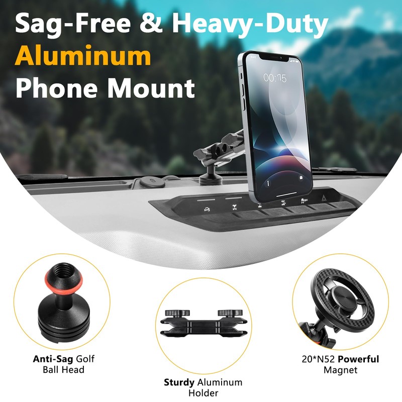 JHD-TOGO Phone Mount Holder for Ford Bronco 2021-2026 2/4 Door