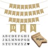 30pcs Burlap Baner PreStringed, DIY Custom Your Prty Banner Kit-Include
