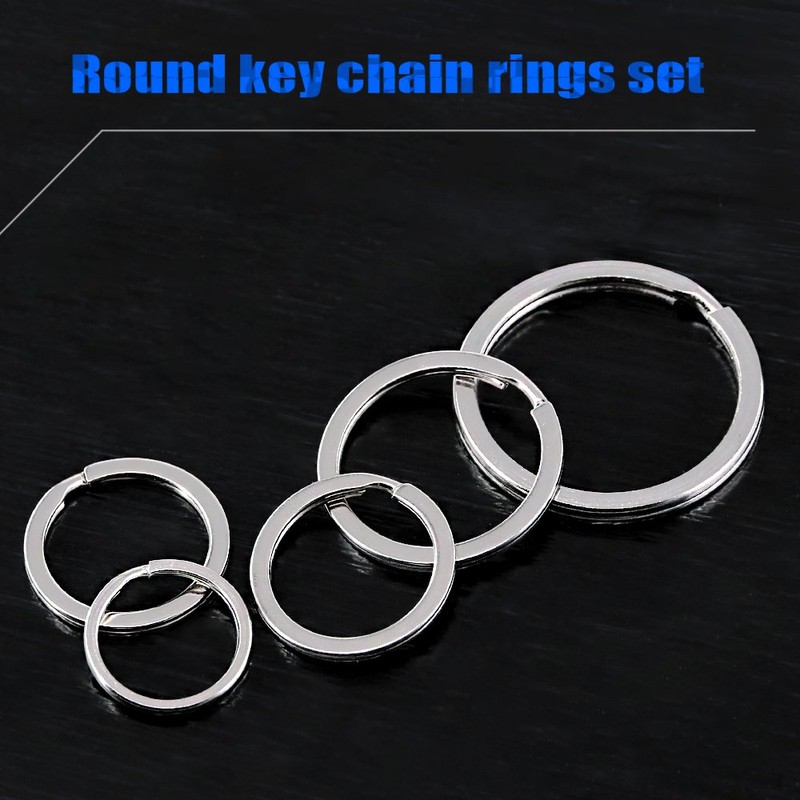 Swpeet 60 Pcs Assorted Multi-Purpose Metal Keychain Rings Split Keyrings
