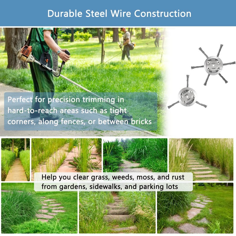Steel Wire Grass Trimmer Head, 6 Inches Universal Steel Wire