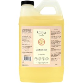 Claya Liquid Castile Soap – Organic Ingredients, Biodegradable, Gentle for Sensitive Skin and Versatile Use (64 fl oz, Ambrette)