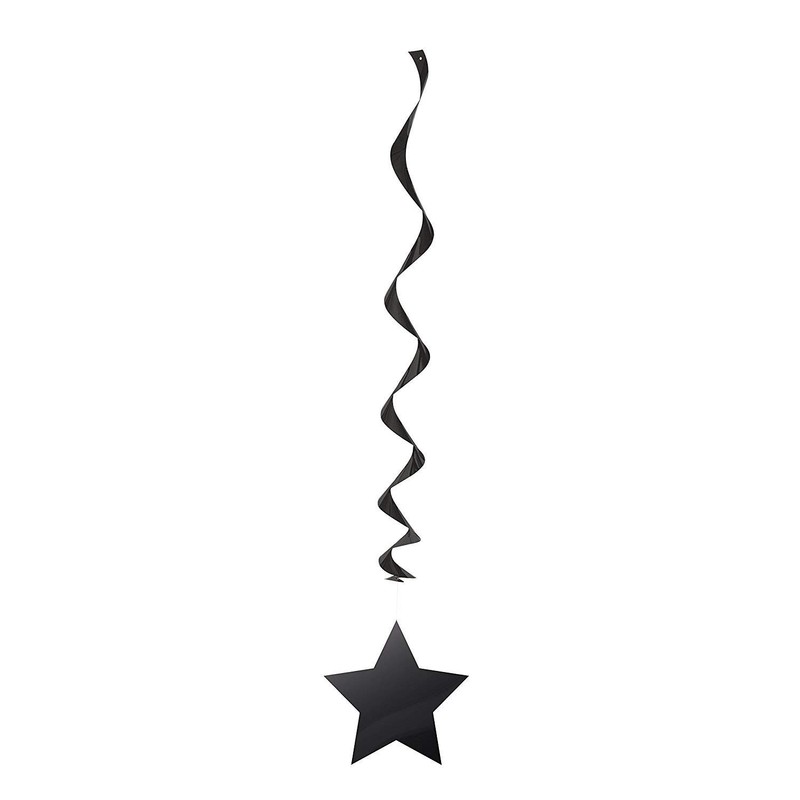 26" Hanging Black Star Decorations, 3ct
