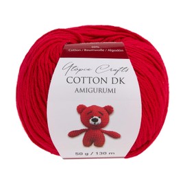 Utopia Crafts Amigurumi Cotton DK Yarn for Crochet and Knitting 50% Cotton, 50% Acrylic Blended, 50g (1, Strong Red)