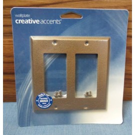 Creative Acents Metal Light Switch Plate Cover Wallplate Textured BRONZE 2 Rocker GFCI
