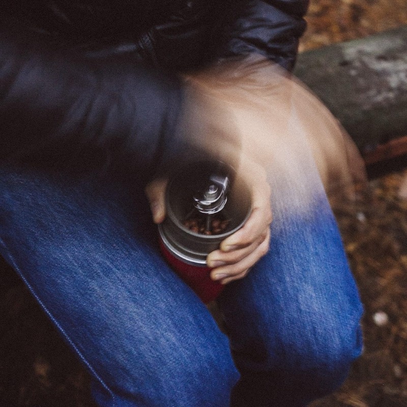 Cafflano Klassic : All-in-1, Drip Kettle+Grinder+Permanent Stainless Filter Dripper+Double-wall Tumbler,