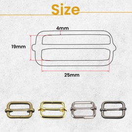 Trimming Shop 50mm Triglide Slider Buckle Metal Adjustable Durable Lightweight Slide Buckle for Webbing Straps, Backpack, Fasteners Strap, Pet Collars and Bag Accessories, Silver, 2pcs