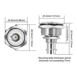 XMSJSIY BNC Plug Connector Adapter BNC Female to Female Panel Mount Coupler Threaded Fixing Feed-Through Connector BNC Monitor Module SDI Video Coaxial Socket for CCTV Security Camera - 2PCS (Silver)