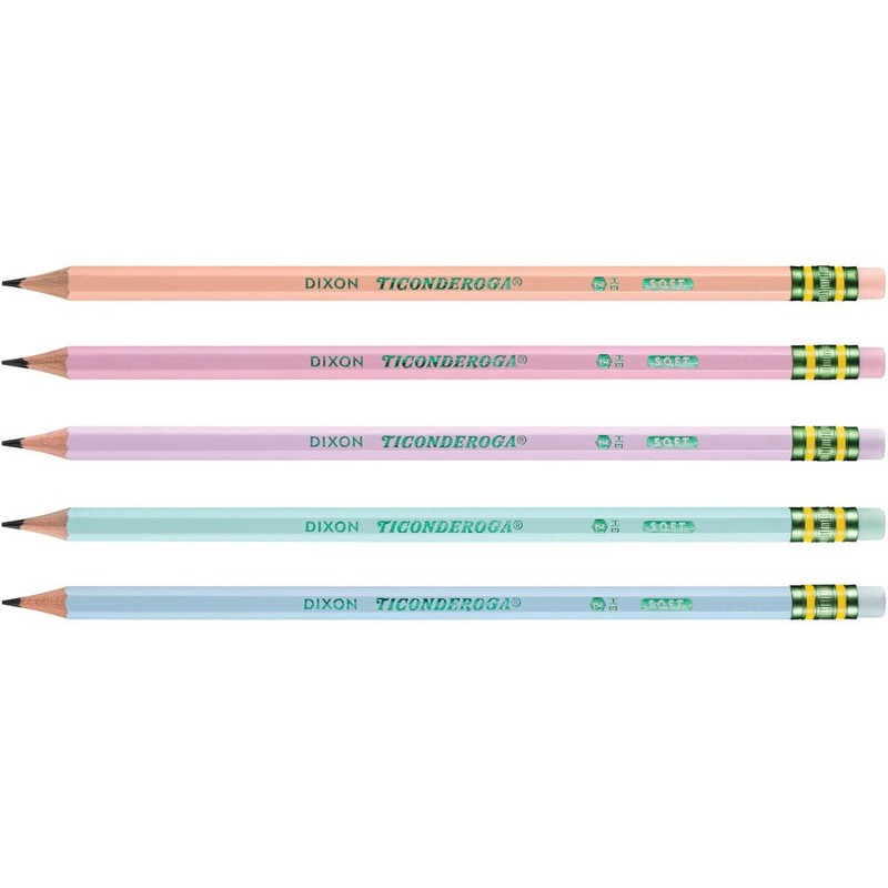 Ticonderoga Pastel Number 2 Pencils 18 Count with Erasers Pre