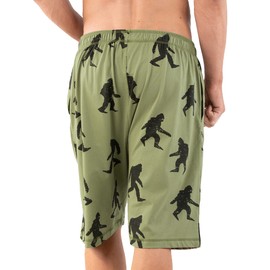 Lazy One Pajama Shorts for Men, Men's Pajama Bottoms, Sleepwear, Mythical, Creature (Bigfoot, XX-Large)