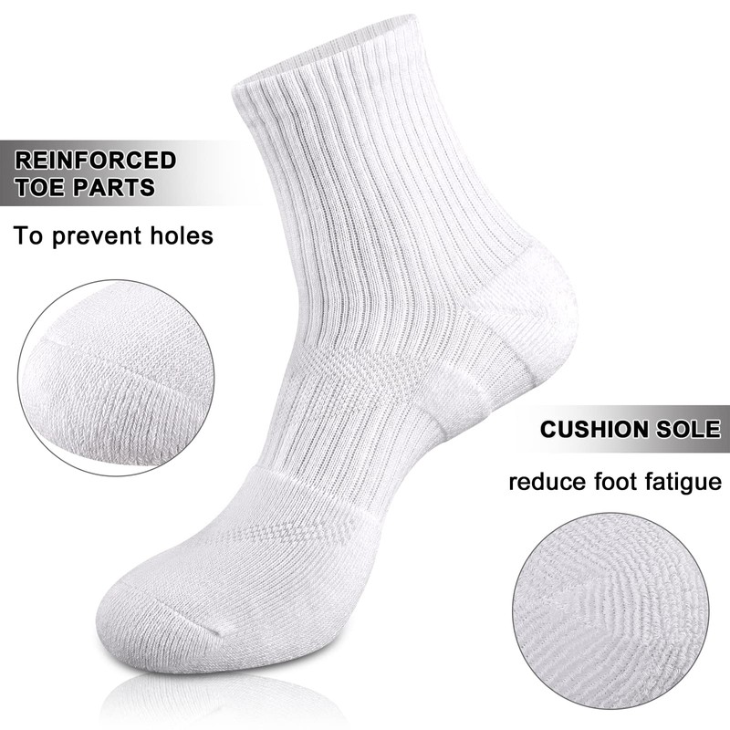 COOPLUS Calcetines deportivos de algodón para mujer, 6 pares, 6