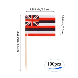 QQSD Hawaii Toothpick Flag Small Mini Cupcake Topper Flags, 100 pcs