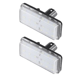 A ABSOPRO Car 6000K White LED License Plate Light Assembly 81271-60332 3528SMD for Toyota Land Cruiser 1998-2019 for Lexus GX470 2003-2009 ABS Clear Black (Set of 2)