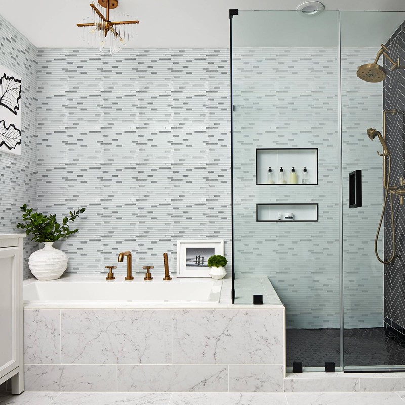 Midcard 5 Sheet Glass Mosaic Tiles for Kitchen and Bathroom
