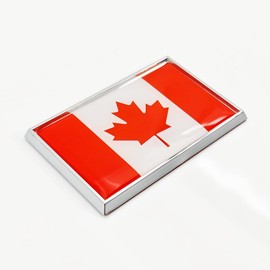Perdecor Canada Flag Sticker Emblem Canadian Decal Car Chrome Flags, 2 Pack, 3 x 2 inches