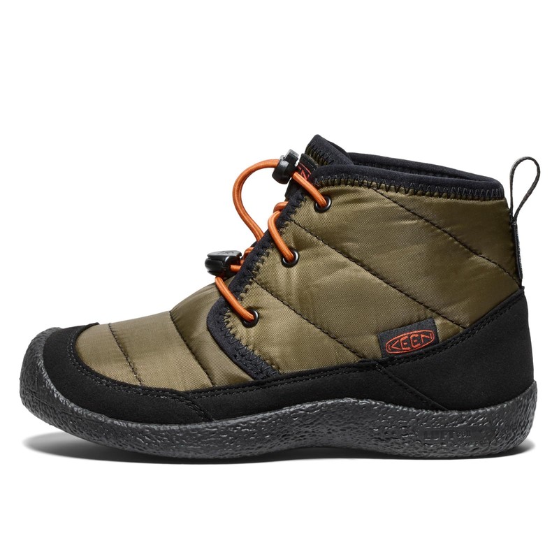 KEEN Howser 2 Waterproof Chukka Boots, Dark Olive/Gold Flame, 36