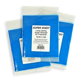 Super Sheet Large (8"x7") Under Seat Car Air Freshener, 3-PACK (New Car)