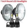 SHENKENUO Pair 7" Inch LED car Headlight Parts round HI/LO