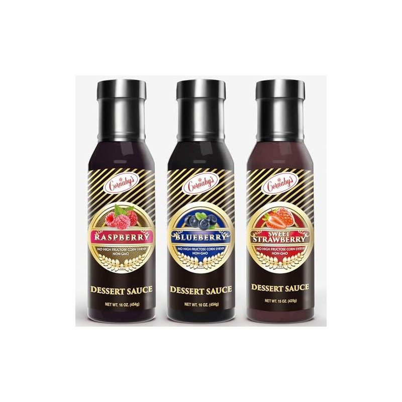 Cornaby's Dessert Sauce – Raspberry, Blueberry, Strawberry – Non-GMO, Real