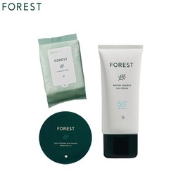 FOREST Multi Defense Sun Cushion + Suncream + Cleansing Tissue Set 3items, Suncream:Watery Essence