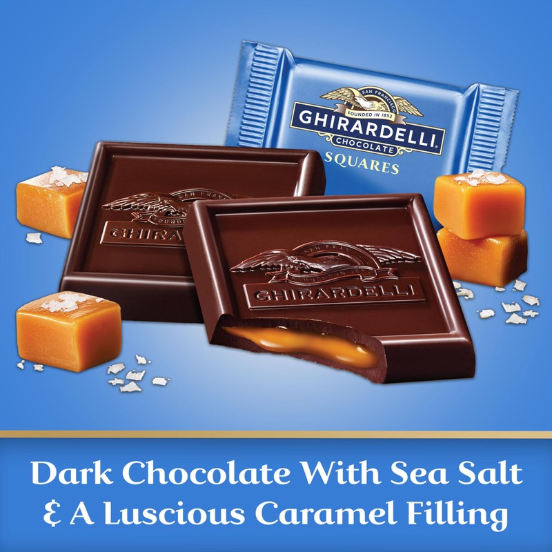GHIRARDELLI Dark Chocolate Sea Salt Caramel Squares - 5.32 oz