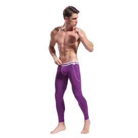 ARCITON Men's Low Rise Leggings Long Johns Thermal Pant US M/with Tag L(Waist: 33"- 35") 3004ckuPurple
