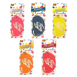 CarPlan 5 x Assorted Jelly Belly 2D Car Air Freshener Set - Cherry, Blueberry, Tangerine, Lemon, Tutti Fruity