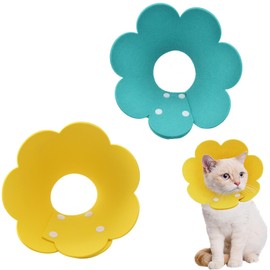 DFsucces Elizabeth Collar for Cats and Dogs, Adjustable, Lightweight, Soft, Breathable, Changes of Clothes After Surgery, Wound Protection, Prevents Licking, Push Button Type, Convenient to Put On and