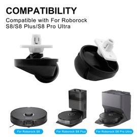 Fixbetter Fixbetter Vorderrad, Silent Wheel, Ger?uscharmes Vorderrad, Frontrad, Reifen, Rad f1r Roborock S8/S8 Plus/S8 Pro Ultra/S7/Q7/S6/S5/G20/G10S/G10/T7S/S65/S55 Max/S65 Pure Serie Staubsaugroboter Zubeh?r