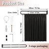 jvsufuik U-Shape Room Divide with Metal Support Rod, 6.56ft,Black
