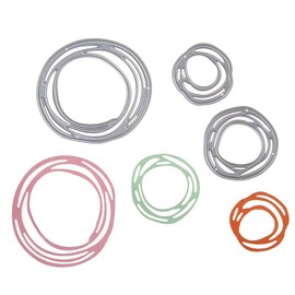 3 Pcs Scribble Circles Cutting Dies,DIY Scrapbooking Artist Metal Cutting Dies Stencils Scrapbooking Paper Craft Die Cuts Embossing Card Make Stencil