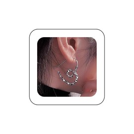 Inilbran Boho Heart Hoop Earrings Vintage Love Heart Earrings Gold Irregular Heart Earrings Punk Open Heart Stud Earrings Jewellery for Women and Girls Jewellery for Women, Zinc