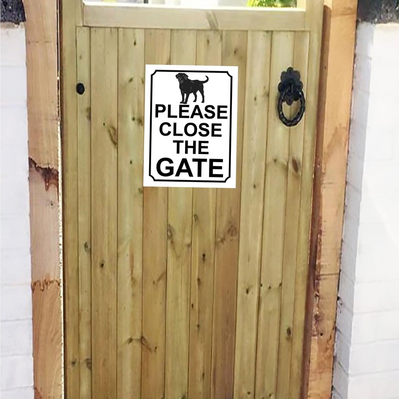 SHAWPRINT PLEASE CLOSE THE GATE METAL SIGN LABRADOR DOG THEME