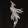 Sparkling Crystal Fire-Bird Brooch (Silver Tone)