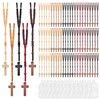 TANEMUDO 80 Set Wooden Rosary Beads Bulk Wood Catholic Rosaries