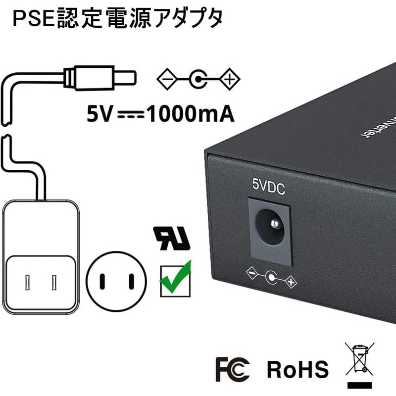 10Gtek 2 Pack Gigabit Optical Media Converter Multimode Dual SC
