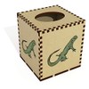 Square 'Green Lizard' Wooden Tissue Box Cover (TB00031965)