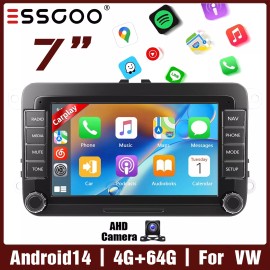 ESSGOO Apple Carplay For VW Volkswagen Jetta Passat 7" Android 14 Car Stereo 4+64G AHD