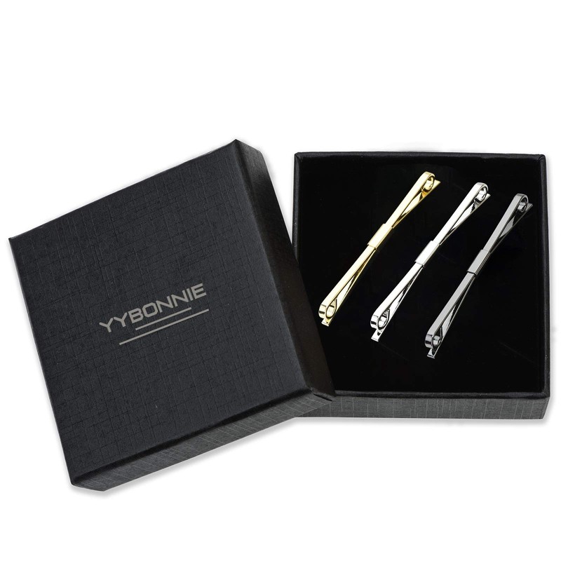 3PCS Shirt Collar Clips Necktie Tie Clips Clip-on Collar Bars