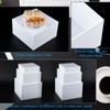 Bouiexye 3Pcs White Buffet Risers Acrylic Boxes Display Food Risers