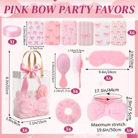 Sunnychicc 6 Set Spa Sleepover Party Supplies for Girls, Pink