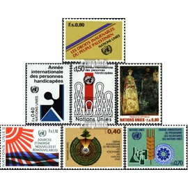 Prophila Collection UNO Geneva 96,97-98,99,100,101-102 (complete edition) Year 1981 completely mint never hinged ** MNH 1981 Palestine, art and others (stamps for collectors) health