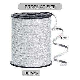 RIBBOOO 500 Yards White Curling Ribbons - Glitter Ribbons Curly Ribbons Balloons Ribbon Balloons String for Gift Wrapping Birthday Wedding Christmas Graduation Party Decoration