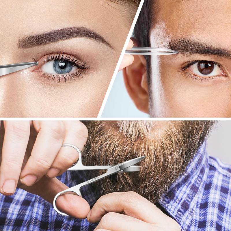 Tweezers and Nail Clipper Set with Case for Men Women,
