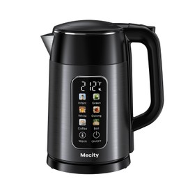 Mecity Electric Kettle Touch Screen Temperature Control Water Boiler, No Plastic Contact with Water. 6 Preset Temperature Programs, 2 Hours Keep Warm, 1.7 Liter Dark Grey