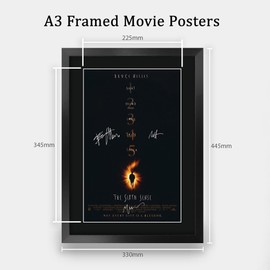 HWC Trading The Sixth Sense The Cast Bruce Willis M Night Shyamalan Gifts Printed Poster Signed Autograph Picture for Movie Memorabilia Fans - A3 Framed