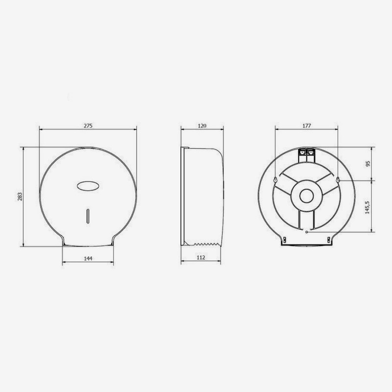 Jofel Smart Medium Toilet Roll Holder, White, 300 m