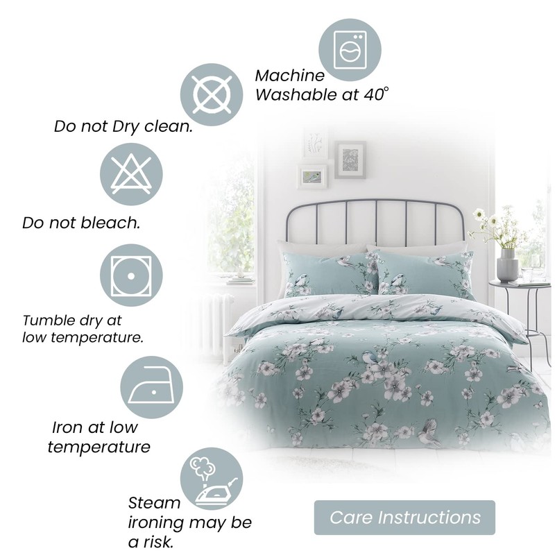 GAVENO CAVAILIA Luxury Birdie Blossom Duvet Cover, Reversible Quilt Bedding